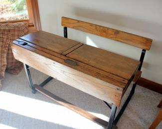 Antique Double School Desk