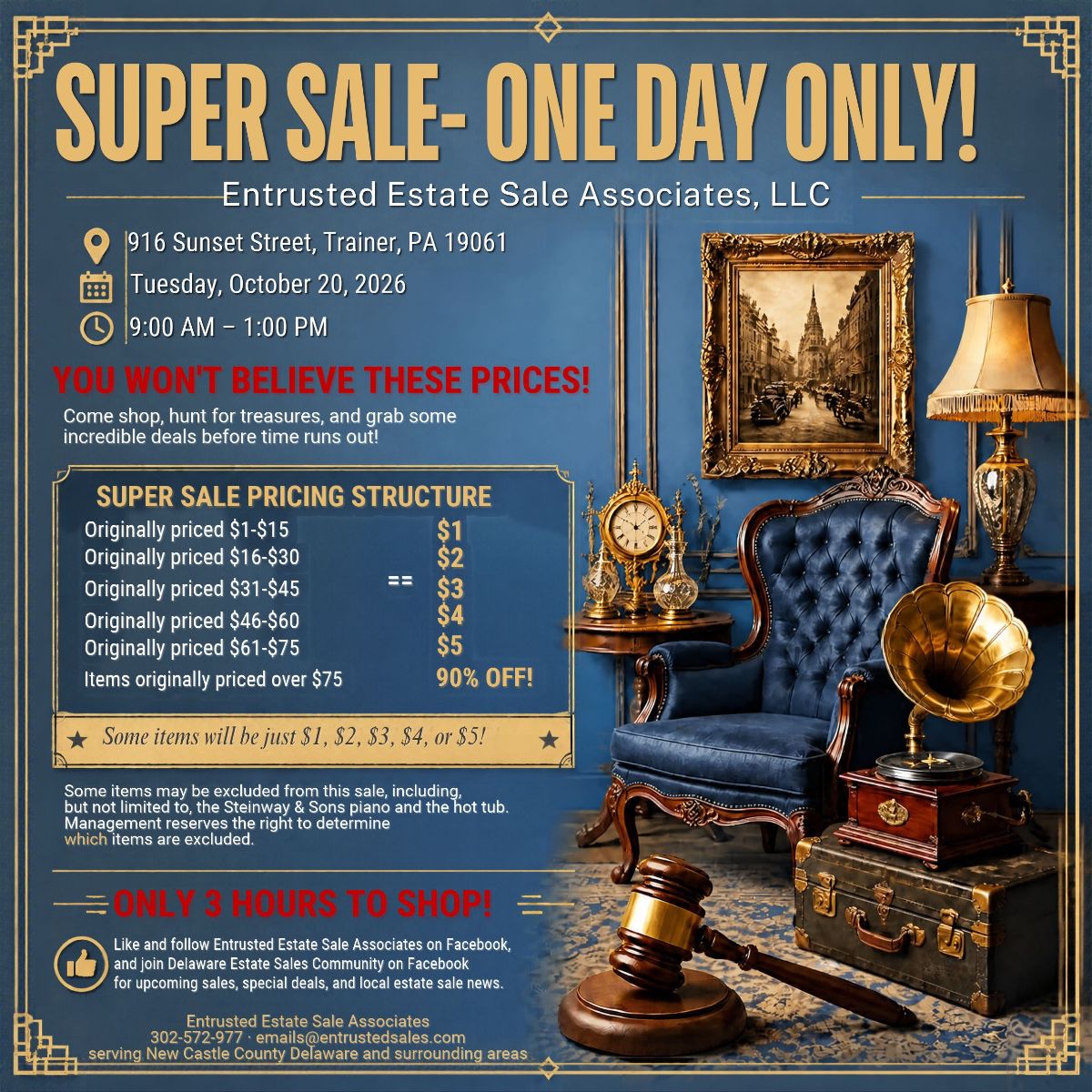 Estate sale super sale flyer