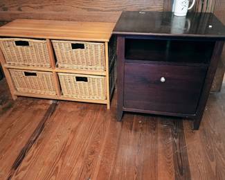 Cabinet on right has drawer for hanging files