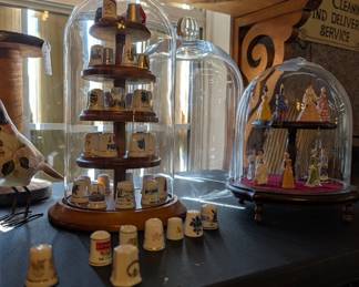 Thimbles and sewing items 