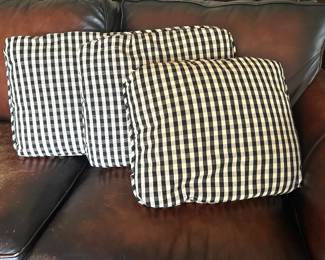 Black & white checked pillows,  $12 each