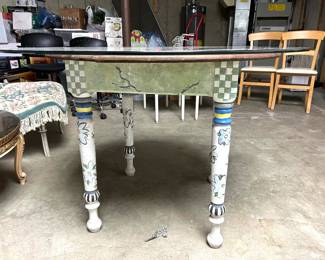 Hand painted Mackenzie Child-style round table,