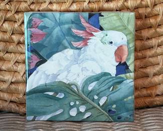 Parroot ceramic tile, 4" x 4", $7