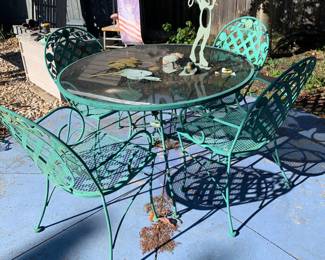 Iron and Metal Dining Table and Chairs Patio Sets