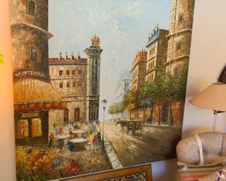 Large Wall Size Oil on Canvas Wrap Painting