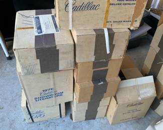 Unopened Boxes of 1960's Cadillac Dealer Brochures and Catalogs!