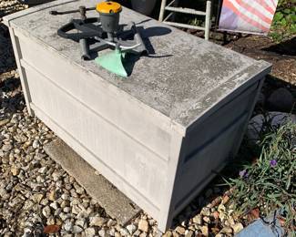 Plastic deck storage box