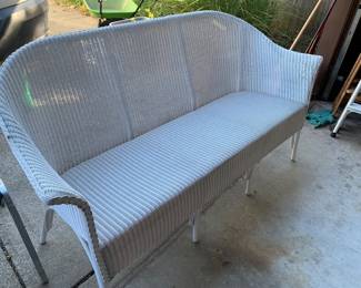 Lloyd Flanders White Wicker Sofa