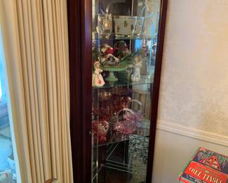 Corner Curio Cabinet with Beveled Glass