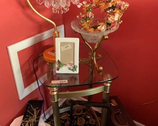 Brass and Glass Side Tables