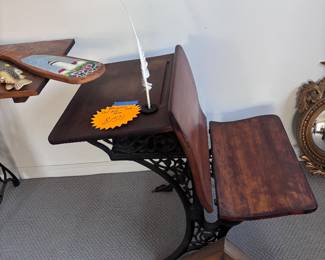 ANTIQUE DESK WITH FOLDING SEAT