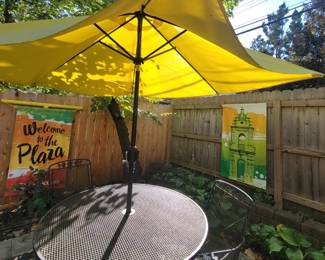 PRESALE - $125 WROUGHT IRON PATIO SET***TABLE AND FOUR CHAIRS**** & $25 UMBRELLA AND BASE