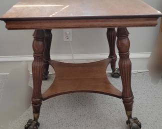PRESALE - $75 ANTIQUE CLAWFOOT PARLOR TABLE