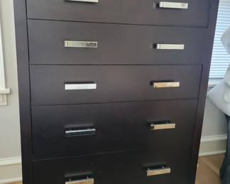 PRESALE - $75 BLACK FIVE DRAWER CHEST OF DRAWERS