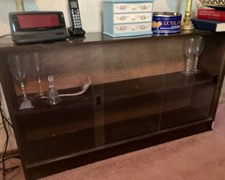 1960's bookshelf w sliding glass doors