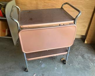 Vintage utility cart w drop leaf and chrome legs