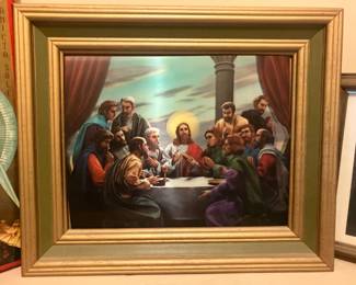 Framed hologram of Last Supper