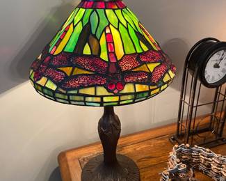 Dragon fly stained glass lamp