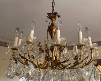 Beautiful Brass and Crystal Chandelier - $150