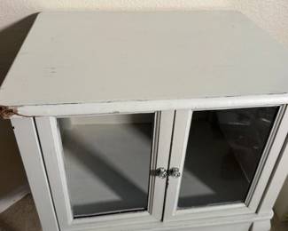 Another angle on the white curio cabinet.