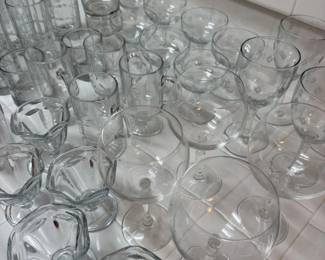 Stemware, goblets and glass sundae cups. Cheers to that!