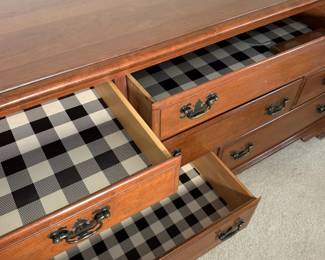 Drawers lined in buffalo check. Somebody had style!