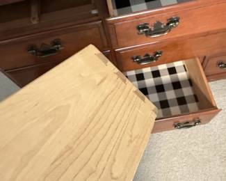 Drawer pulled out for a closer look at the construction. Built the old fashioned way.