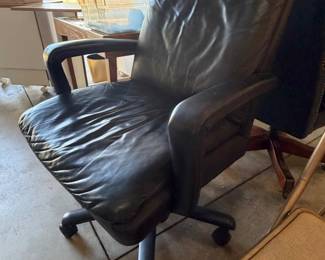 black leather office chair