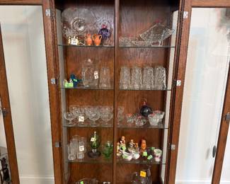 Curio cabinet, glassware