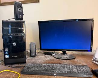 Lot 7312879: HP Pavilion Desktop, Samsung S22D300 Monitor & 2 LG Phones