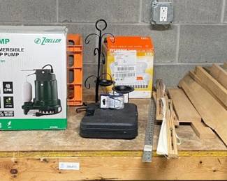 Lot 7313214: Zoeller 1052 1/3 HP Sump Pump Group incl. LED Bulbs & Oak Trim