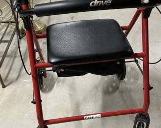 Lot 7313211: Drive Medical R800RD Red 4-Wheel Rollator Walker with Seat