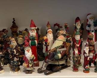 Lot 7312539: Extensive Collection of Santa Claus & Father Christmas Figurines - Folk Art & Holiday Decor