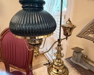 Victorian-Style Student Oil-Style Brass Table Lamp
