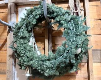 Artificial Holiday Wreath with Bell Ornaments