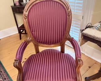 French Provincial Style Carved Walnut Armchair
