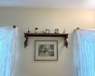 Vintage Carved Wood Corbel Wall Shelf