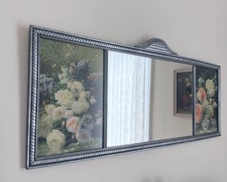 Vintage Floral Triptych Wall Mirror