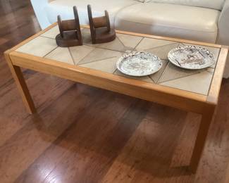 Danish Modern teak and tile coffee table by Gangso Mebler
