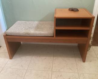 MCM teak Telephone Bench