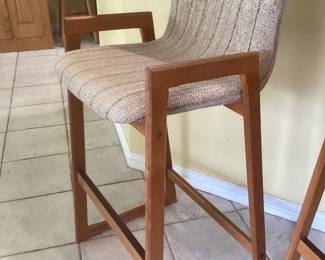 Danish 1960s MCM teak bar stool, set of two