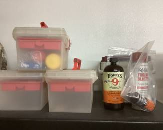 Gun cleaning kits, supplies
