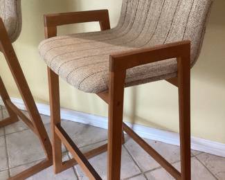 Danish 1960s MCM teak bar stool, set of two