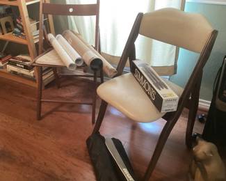 Retro leather folding chair