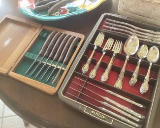 Cutco steak knives, flatware