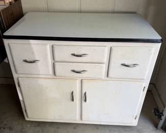 Vintage Enamel Top Cabinet