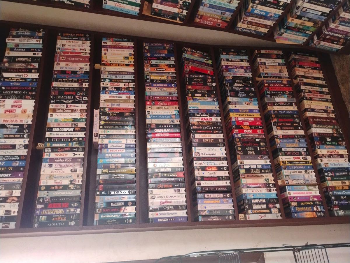 Lots of DVDs and VHS