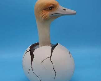 Vintage Whimsical Ostrich/emu/ Duck Egg Bank
