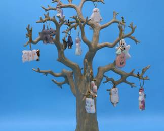 Vintage Halloween Lenox Tree With 12 Ornaments