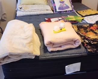 Linens, pillows, blankets